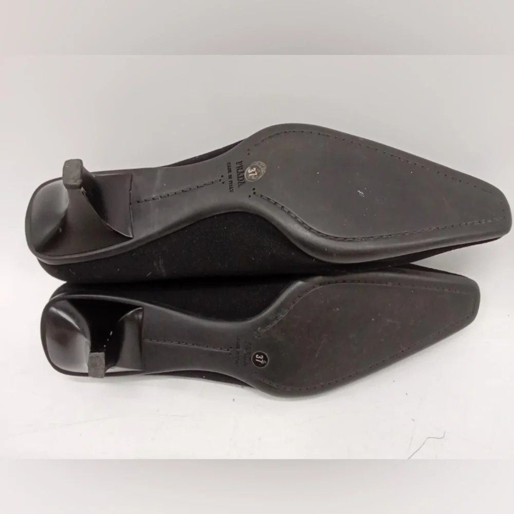 🛑 1 hour sale. Prada, size 6.5 (37 EU) Elegant Black Women's heels, 💯 authentic - Picture 6 of 12